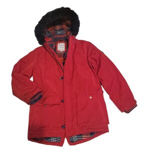 Kids Red Winter Jacket with Hood